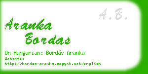 aranka bordas business card