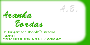 aranka bordas business card